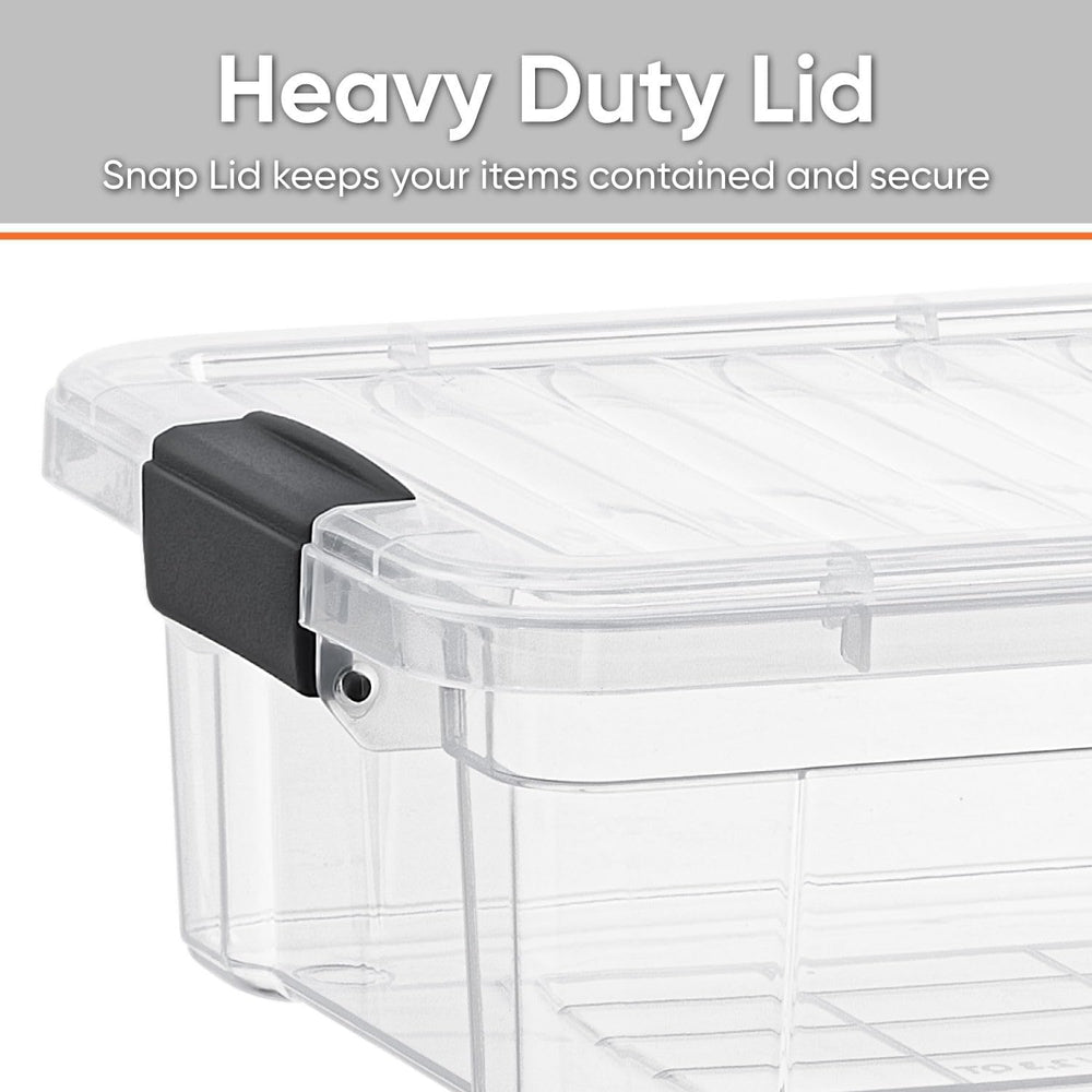 Superio 7.4 Quart Clear Plastic Storage Bin with Lid, Stackable Organizer Box...
