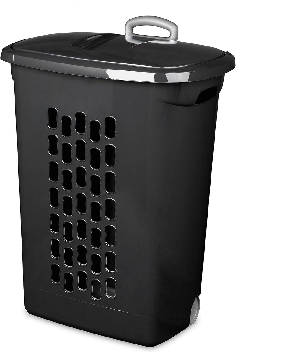 Sterilite 3-Pack Ultra Laundry Hamper with Lid and Wheels, Plastic Clothes Ba...