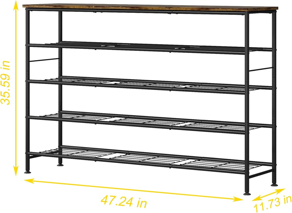 SUOERNUO 5 Tier Extra Long Shoe Rack Organizer Storage for Closet Entryway