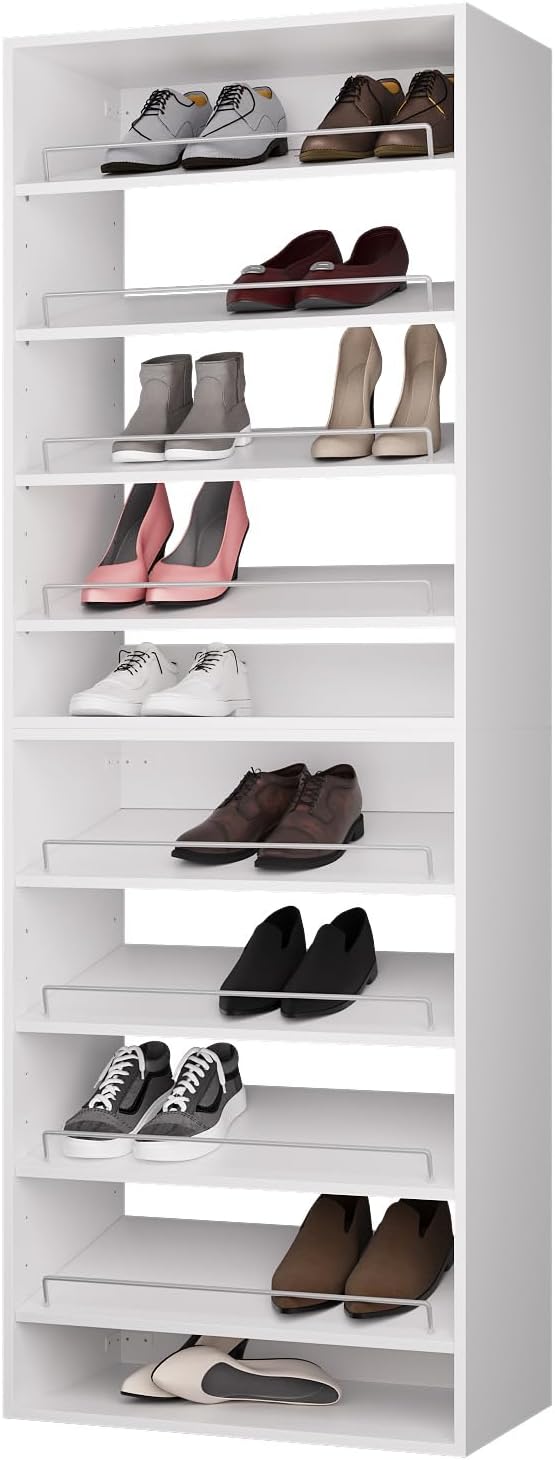 ROOMTEC Modular Closet System, 25.5" Shoe Shelf Closet Tower Wall-Mounte...