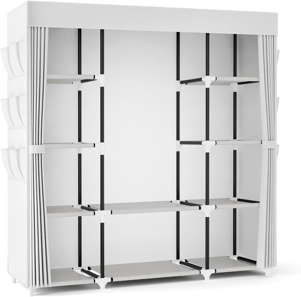 VTRIN Portable Closet Wardrobe for Hanging Clothes 57.3 Inch Large Capacity C...
