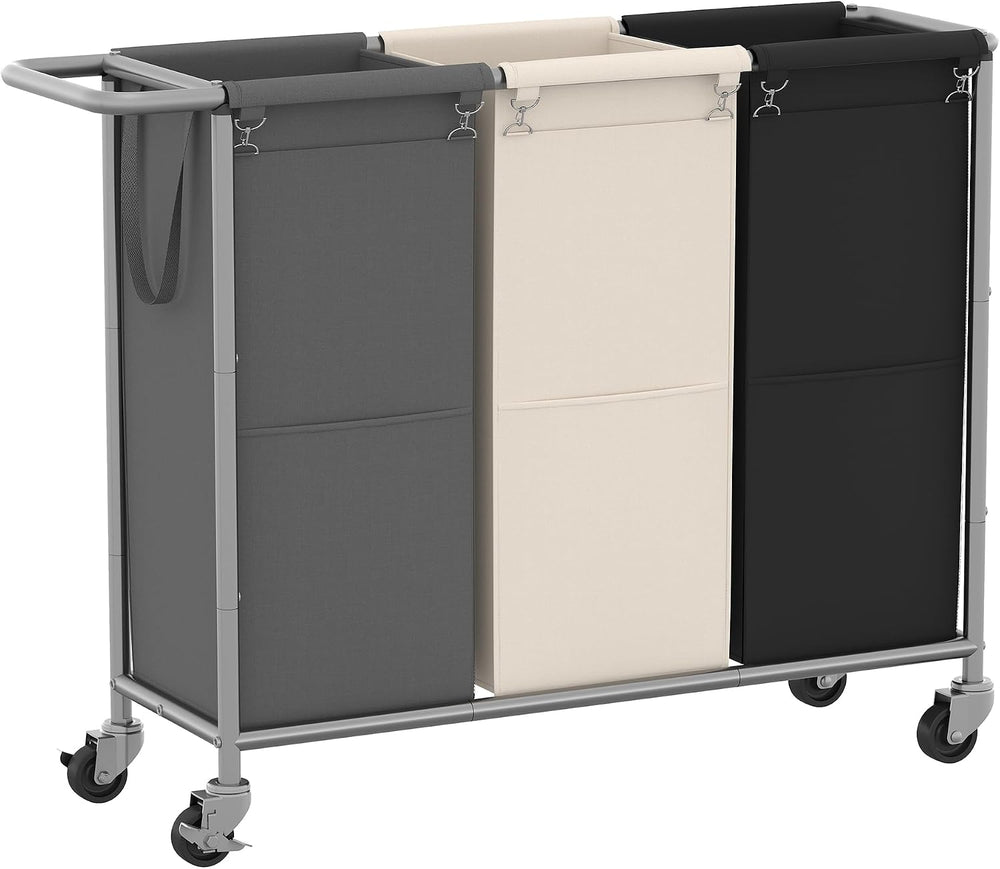 Heybly Laundry Basket, 3 x 18.5 Gal Laundry Separator Hamper with Heavy Duty ...
