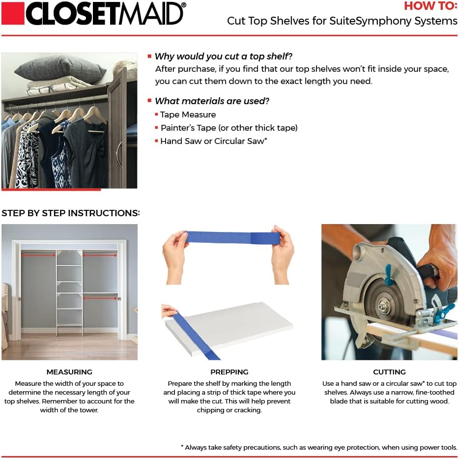 ClosetMaid SuiteSymphony Wood Closet Organizer Kit with Tower, 3 Hang Rods, T...