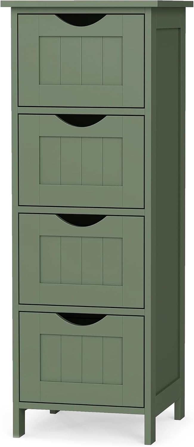 VASAGLE Floor Storage Cabinet, Freestanding Organizer with 4 Drawers