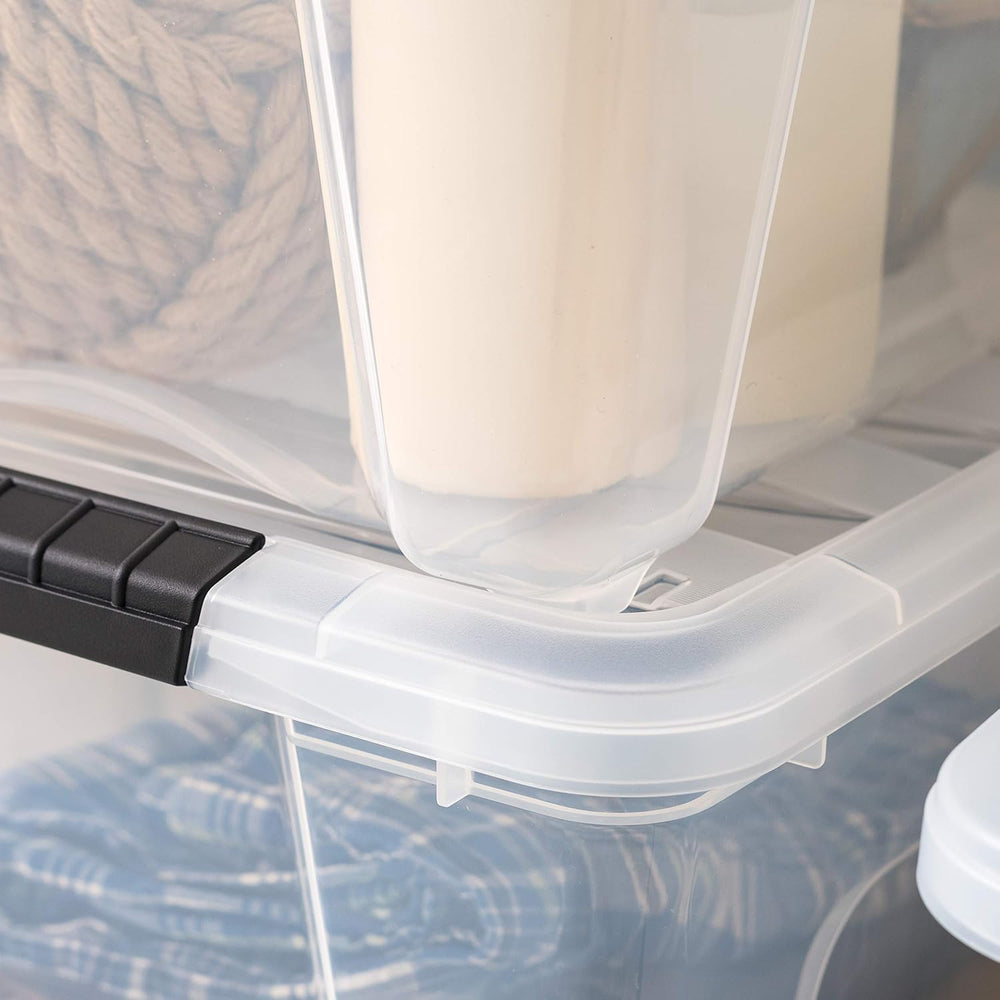 IRIS USA 4-Pack 32 Quart Storage Bins with Lids, Clear