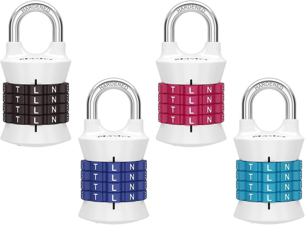Master Lock Word Combination Padlock, Assorted, 4 Pack, 1535WDEC4