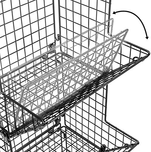 Sorbus Hanging Fruit Basket Wall Mounted Wire Metal Bins - 3 Tier Storage Bas...