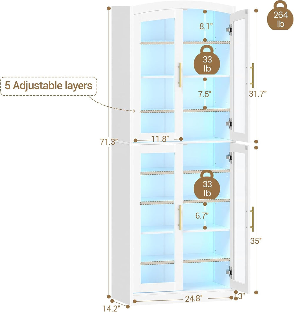 Hzuaneri 9 Tier Shoe Storage Cabinet, Tall Shoe Cabinet with Glass Doors
