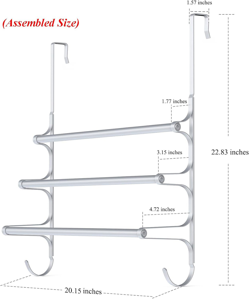 CANYAVE Over The Door Towel Rack, Over Door Towel Rack for Bathroom Door, Tri...