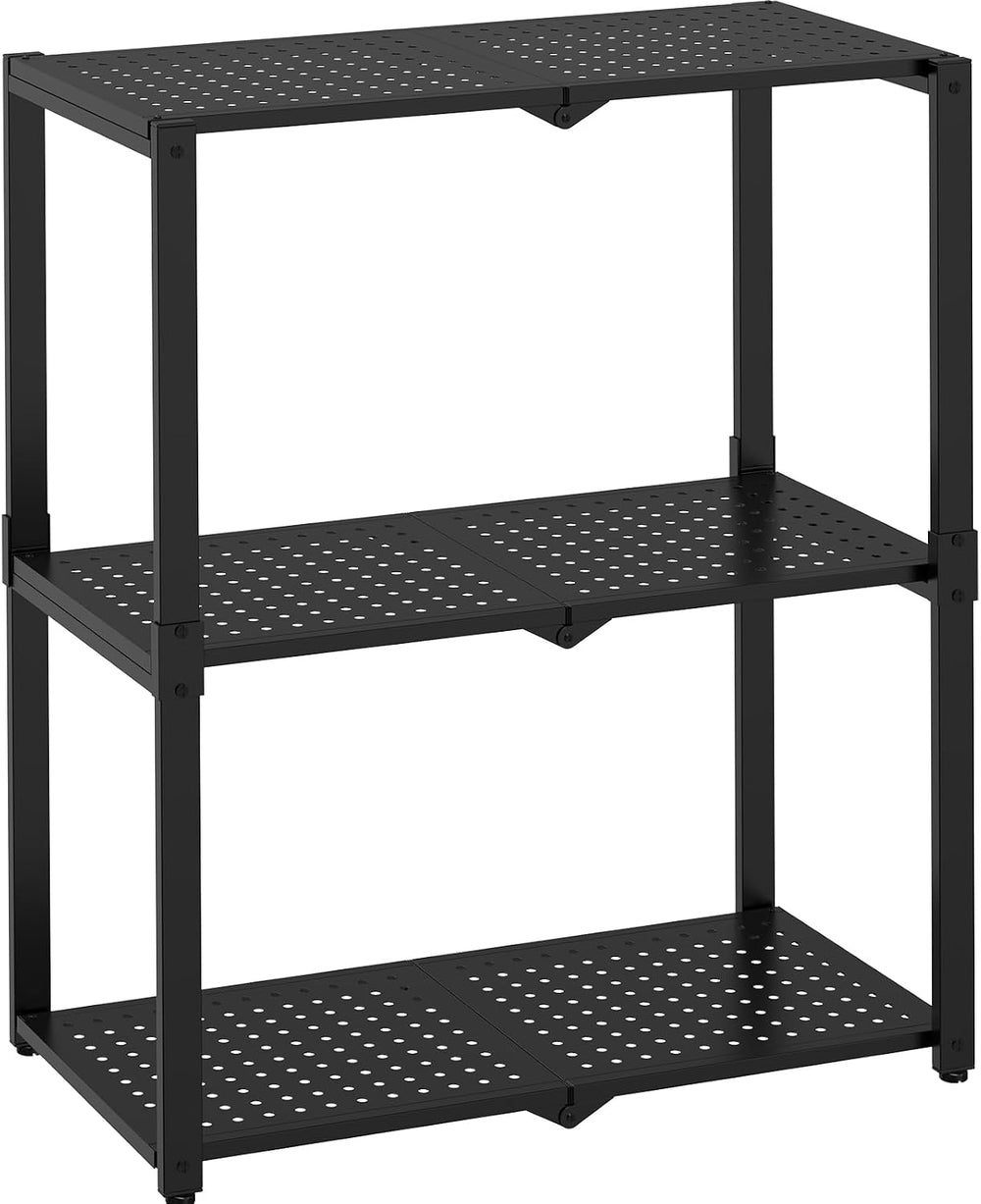 Hastatii 3-Shelf Storage Shelving Unit Metal Rack Heavy-Duty 28"x13.5&qu...