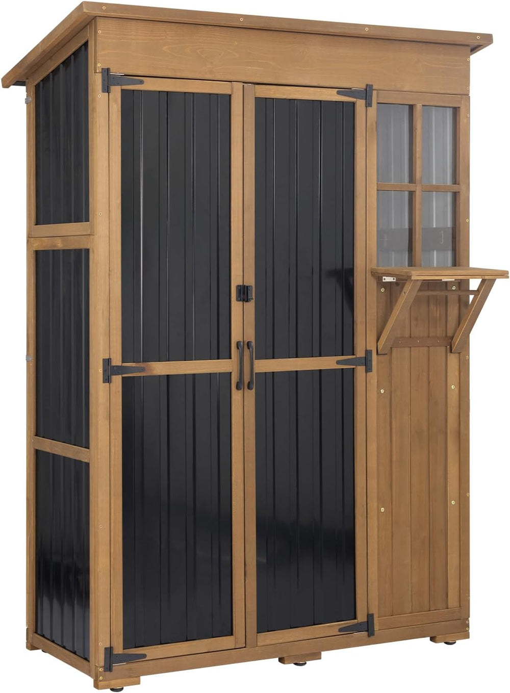 Large Outdoor Storage Cabinet Waterproof with Shelves, Outside Storage Shed T...