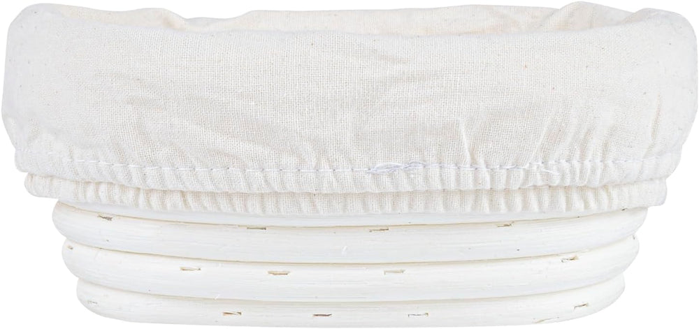 Restaurantware Oval Rattan Banneton Proofing Basket, 2 Cotton Liners, 1 Ct