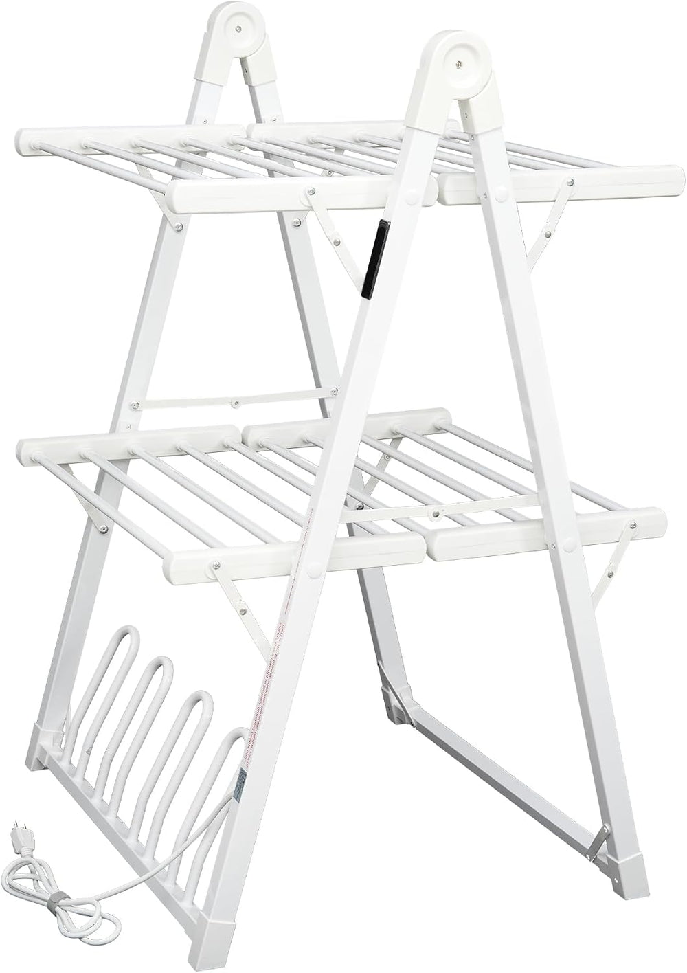 Heated Clothes Drying Rack Foldable Timer Shoes Socks,White