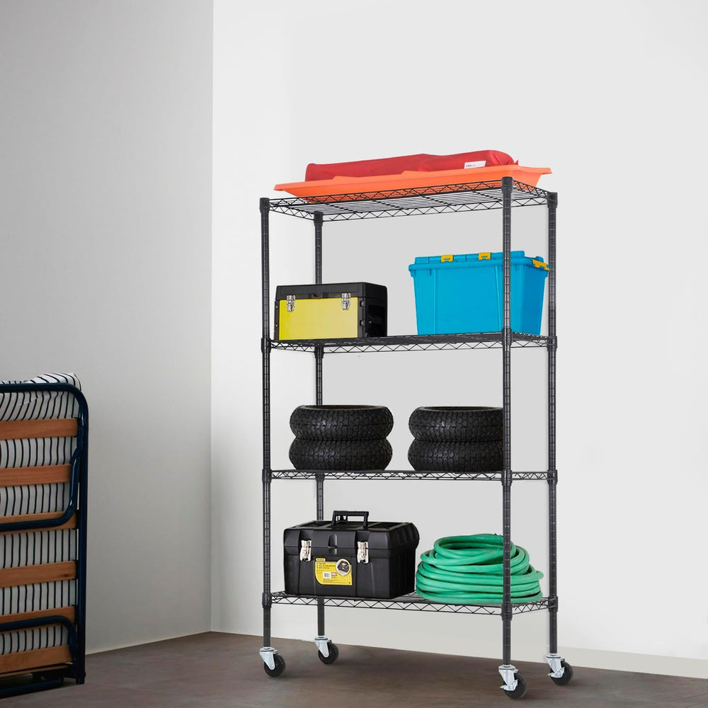 PayLessHere | 4-Tier Wire Shelf | 36"x14"x62" | Black