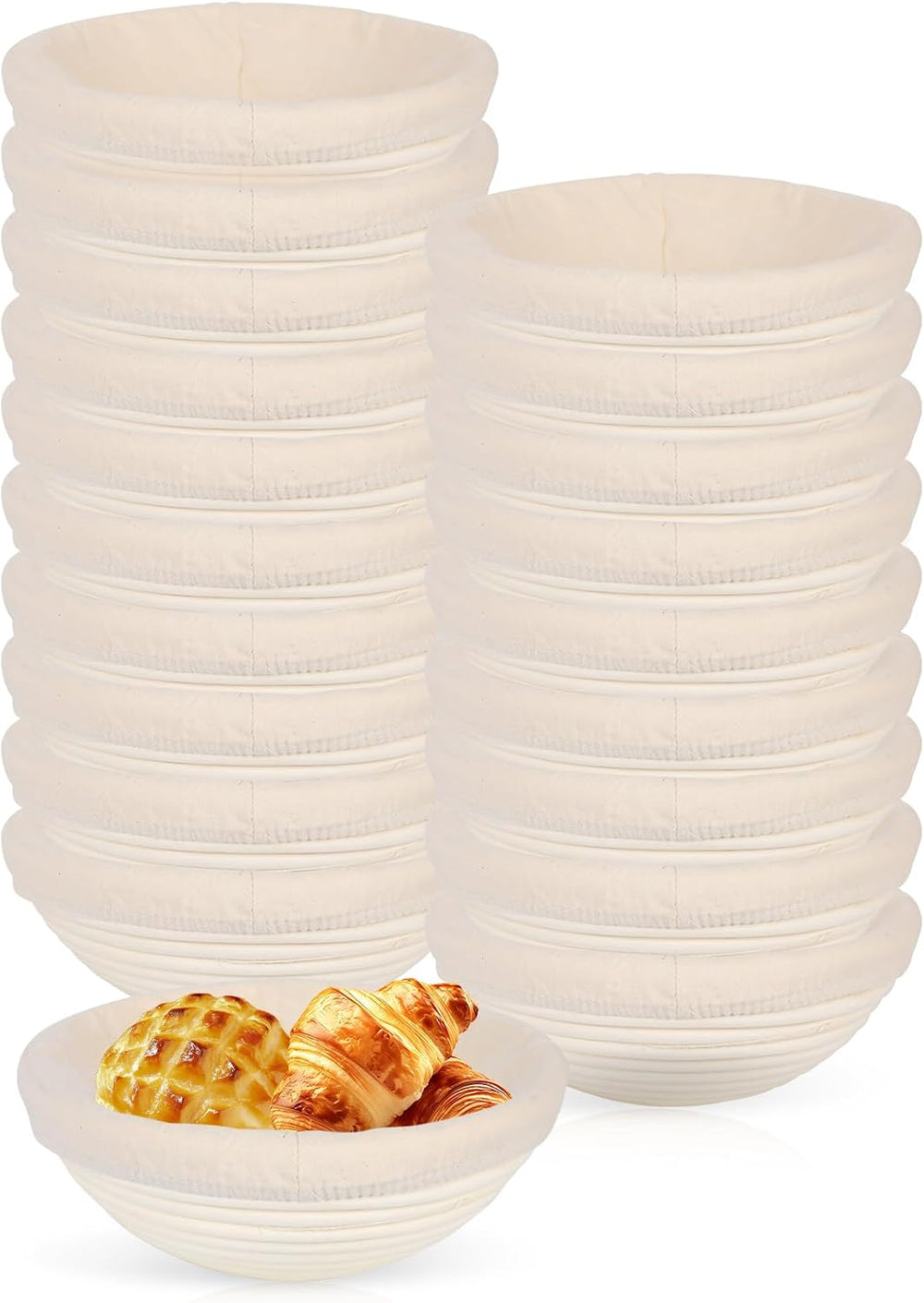 20Pack Banneton Bread Proofing Basket,Round Banneton Basket With Liner Round ...