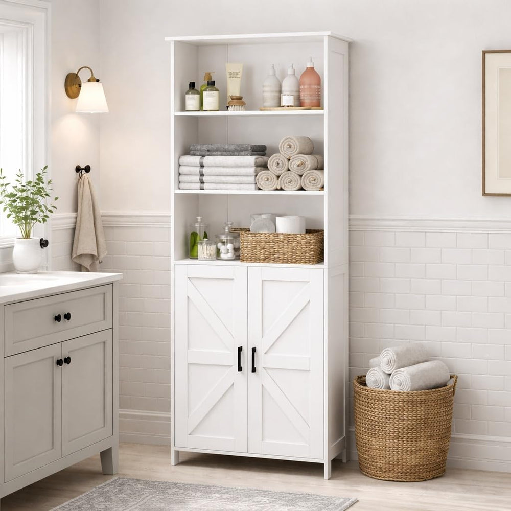 Homhedy 67" Tall Bathroom Storage Cabinet, Bathroom Floor Cabinet