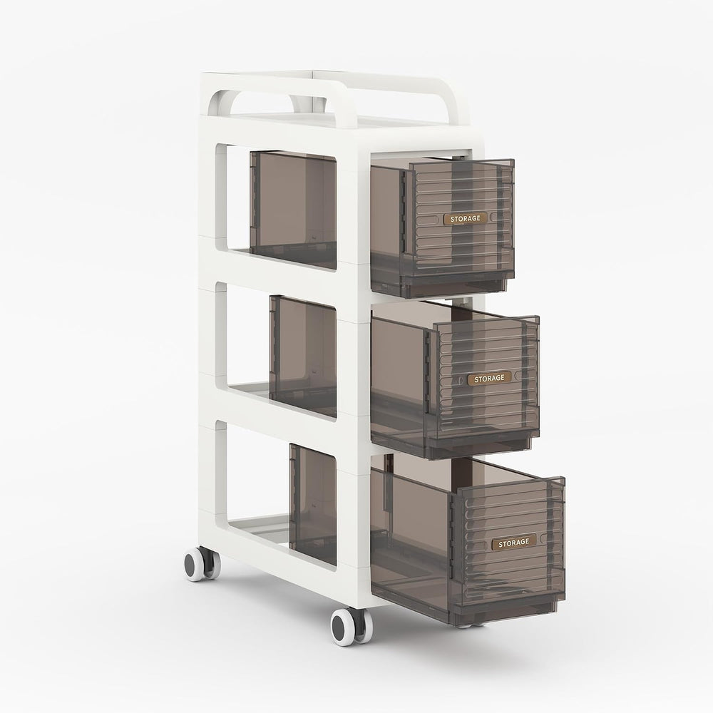 Bathroom Storage with Drawers, 7.87" Wide Slim Cabinet with Wheels