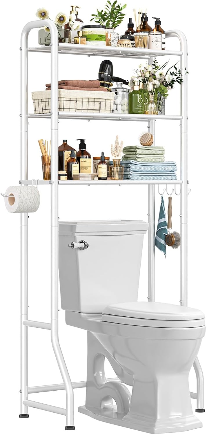 Simple Trending Over The Toilet Storage Rack, Metal 3 Tier Bathroom Organizer...