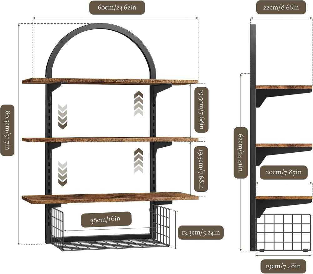 Floating Shelves Bathroom with Storage Basket,Decorative Wall Shelf