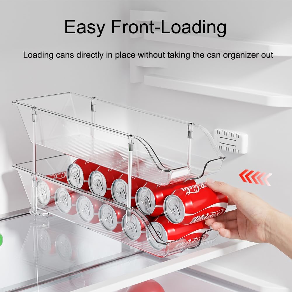 Sotfamily Stackable Soda Can Organizer for Pantry or Fridge, Holds 48 Cans