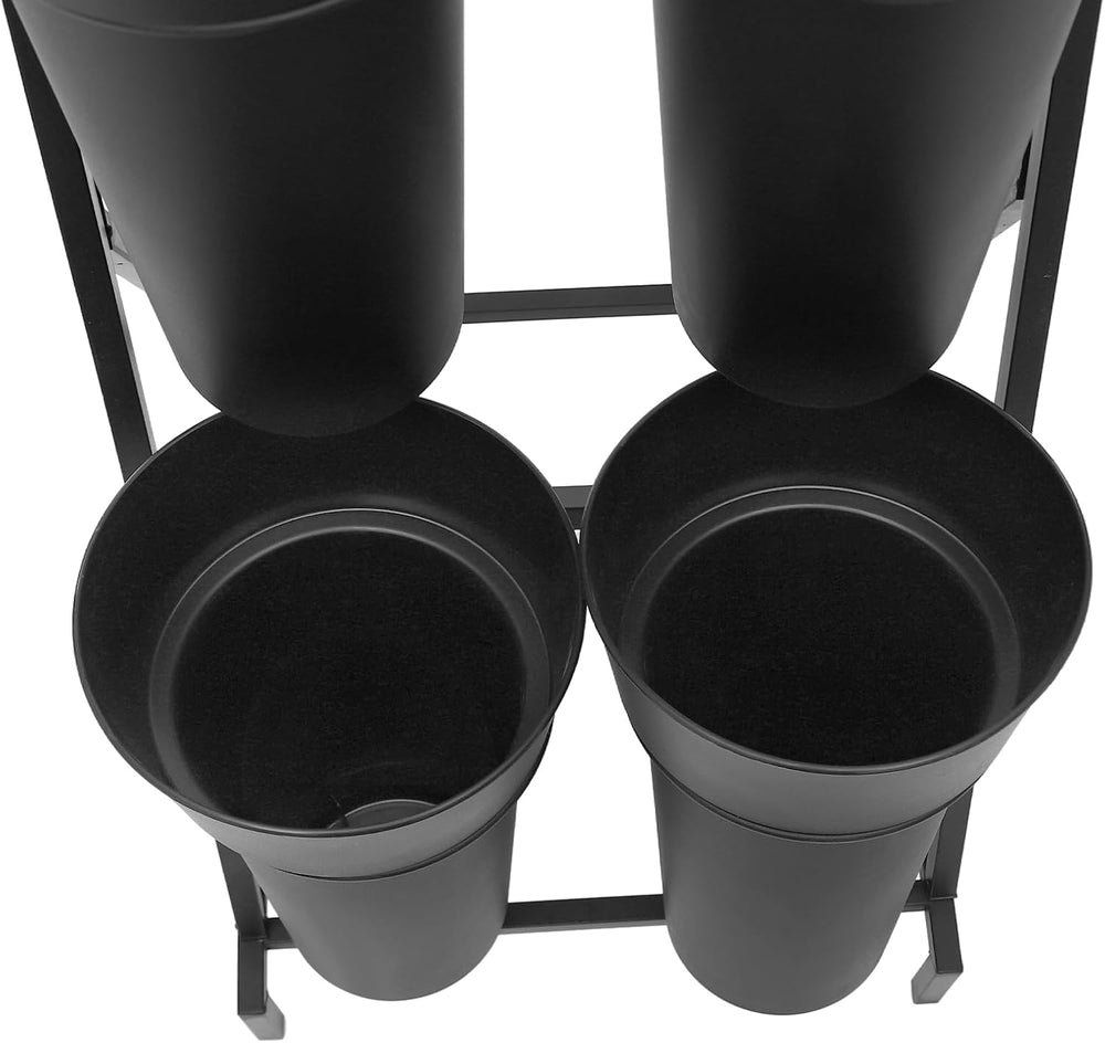 3-Tier Flower Display Stand with 6 Buckets, Commercial Metal Plant Rack with ...