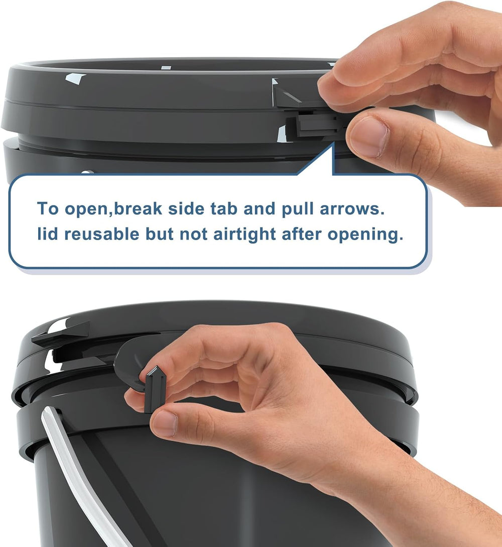 0.8 Gallon Buckets (8-Pack) with Lids - Made of PP Plastic - Multi-Use Pail f...