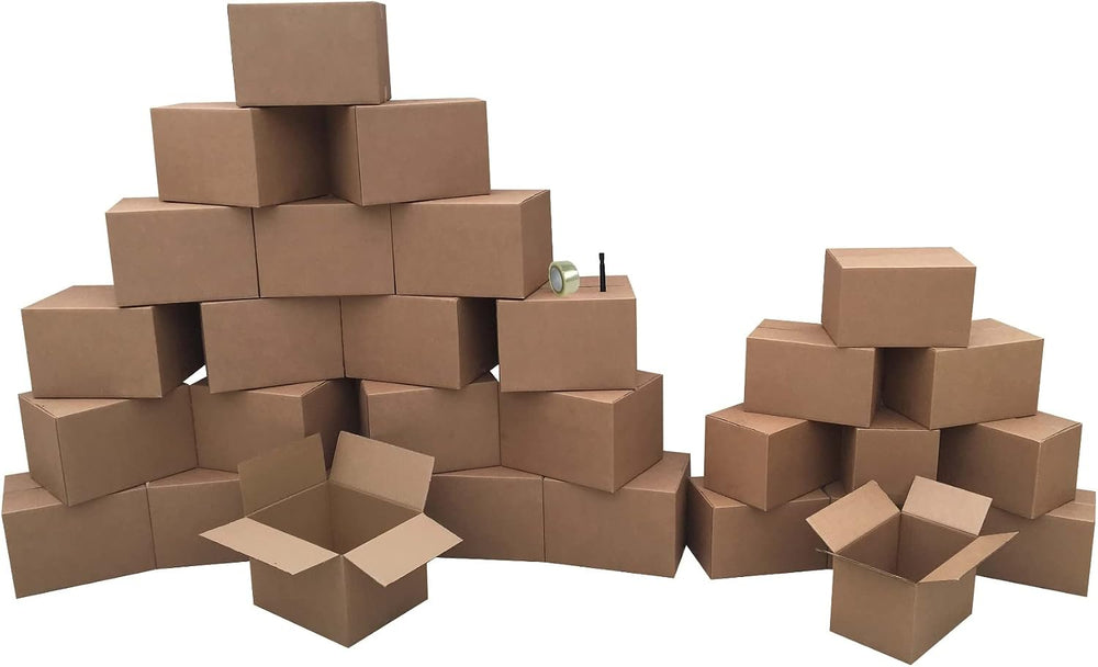 Moving Boxes 2 Room Economy Moving Kit 30 Boxes, Bubble Roll, & Packing Tape