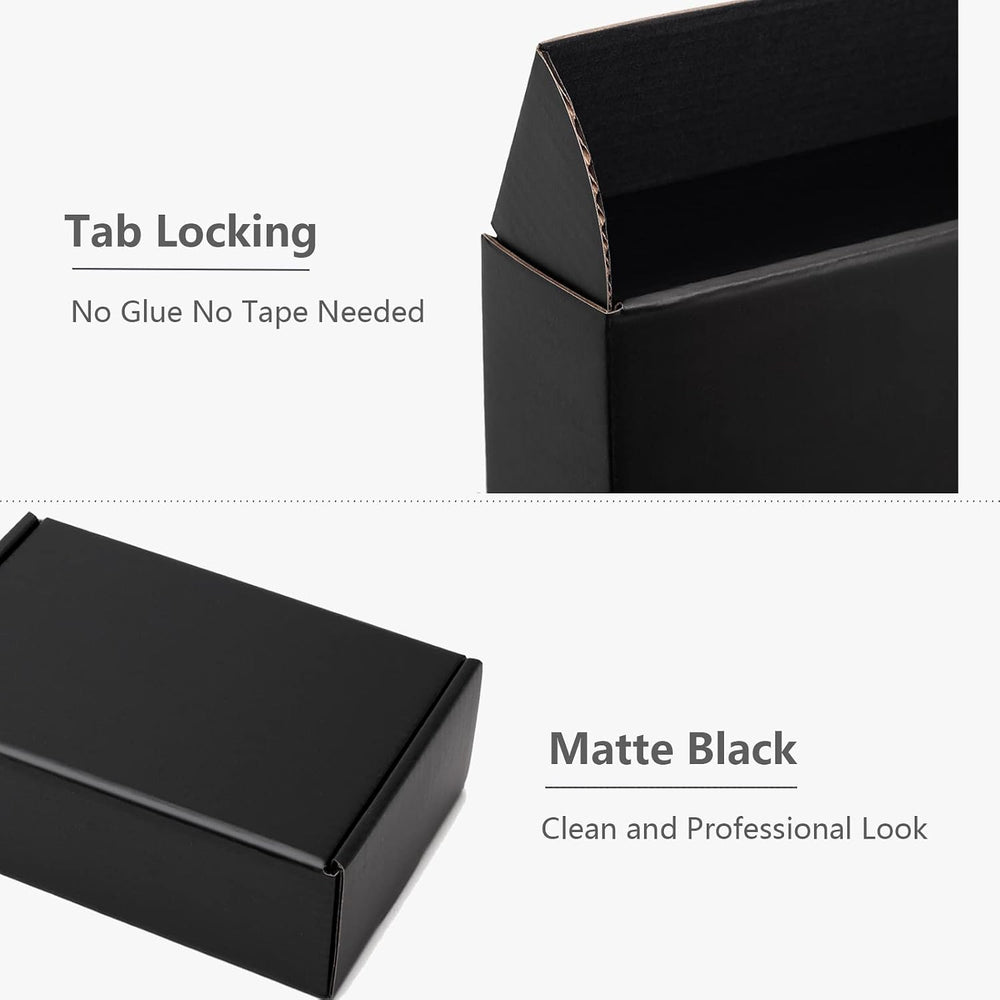 Timirog Black Shipping Boxes 11 1/8 x 8 5/8 x 2" Letter Size 25 Pack - C...