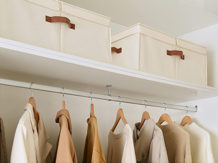 StorageWorks Large Decorative Storage Boxes with Lids, Oatmeal Beige