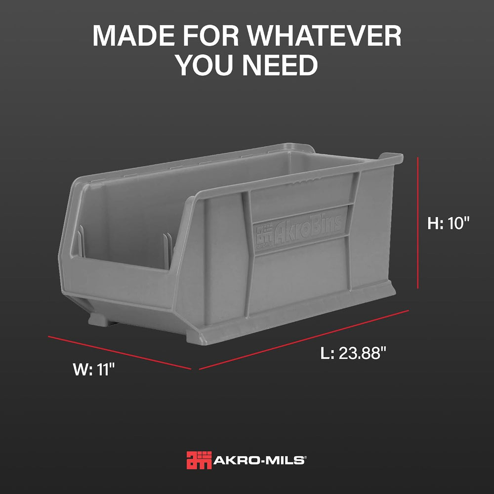 Akro-Mils 30287 Super-Size AkroBins Plastic Storage Bins, Space-Saving Stacka...