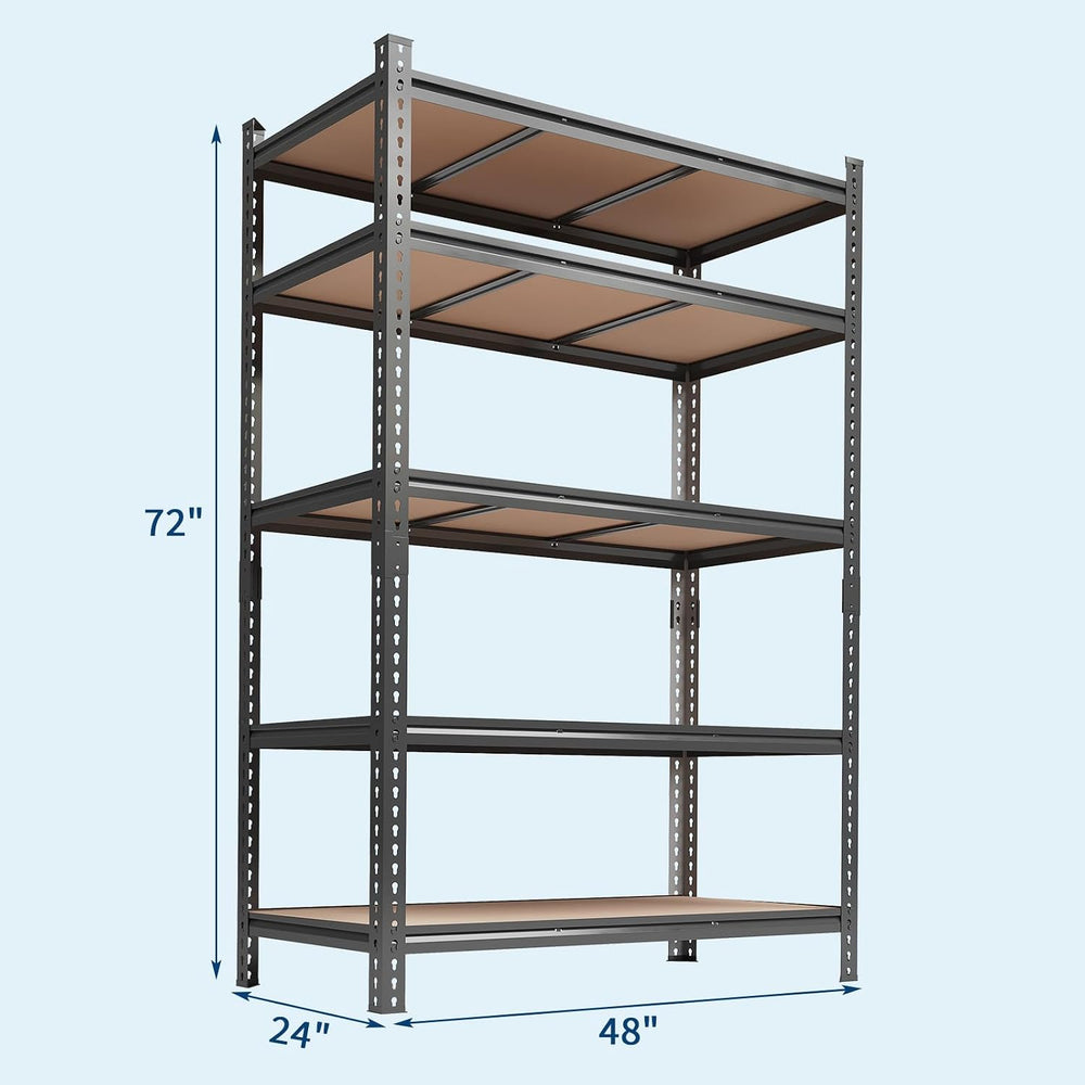 GarveeLife Heavy Duty Adjustable Metal Storage Rack - 5-Tier Utility Shelving...