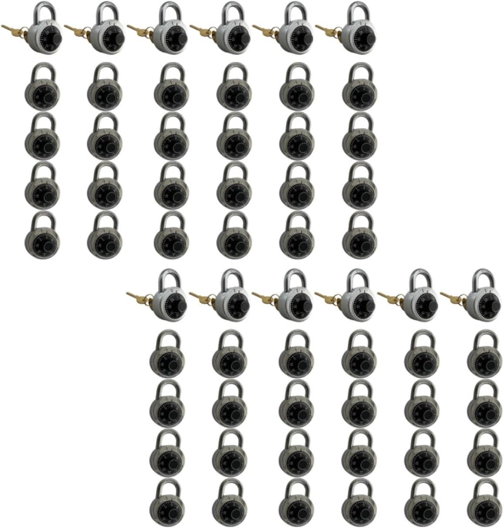 60 Pack 24 Keyed Alike Combination Padlock, Black