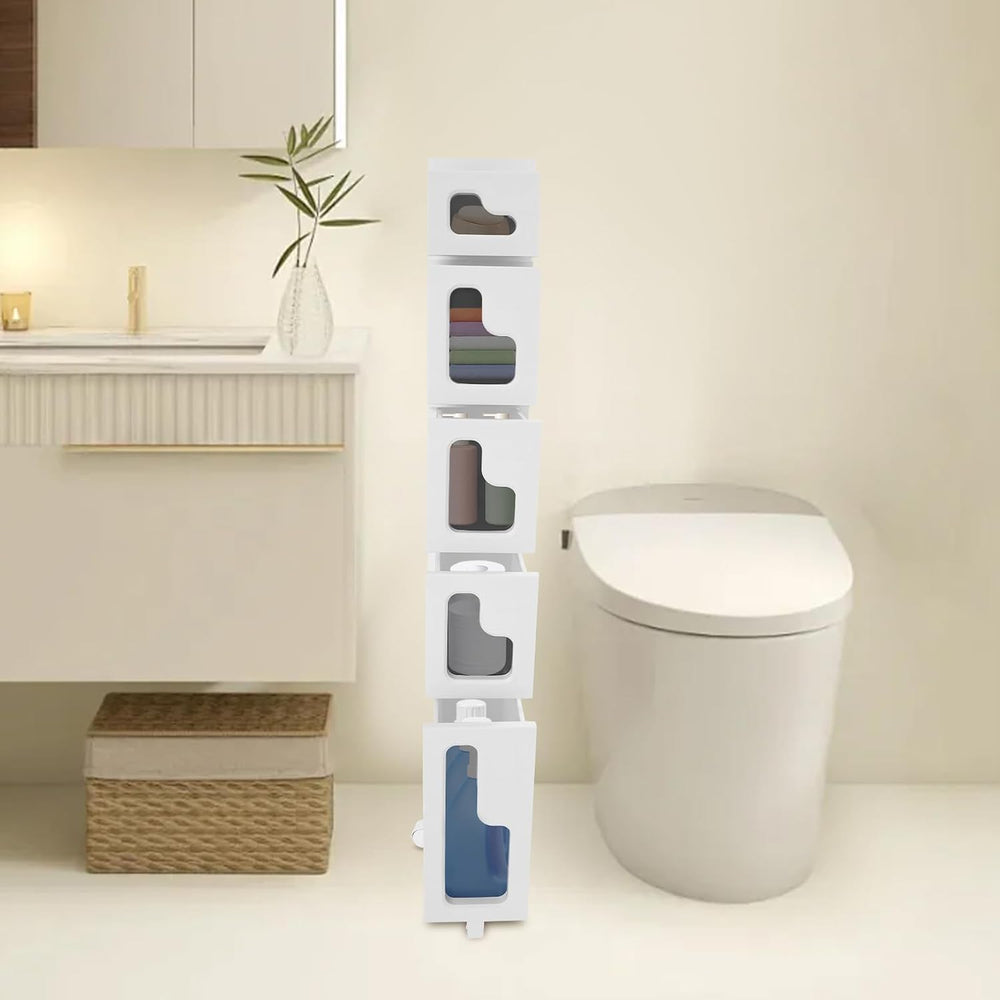 Storage Cabinet for Small Spaces, Over The Toilet Cabinet for Skinny Bathroom...