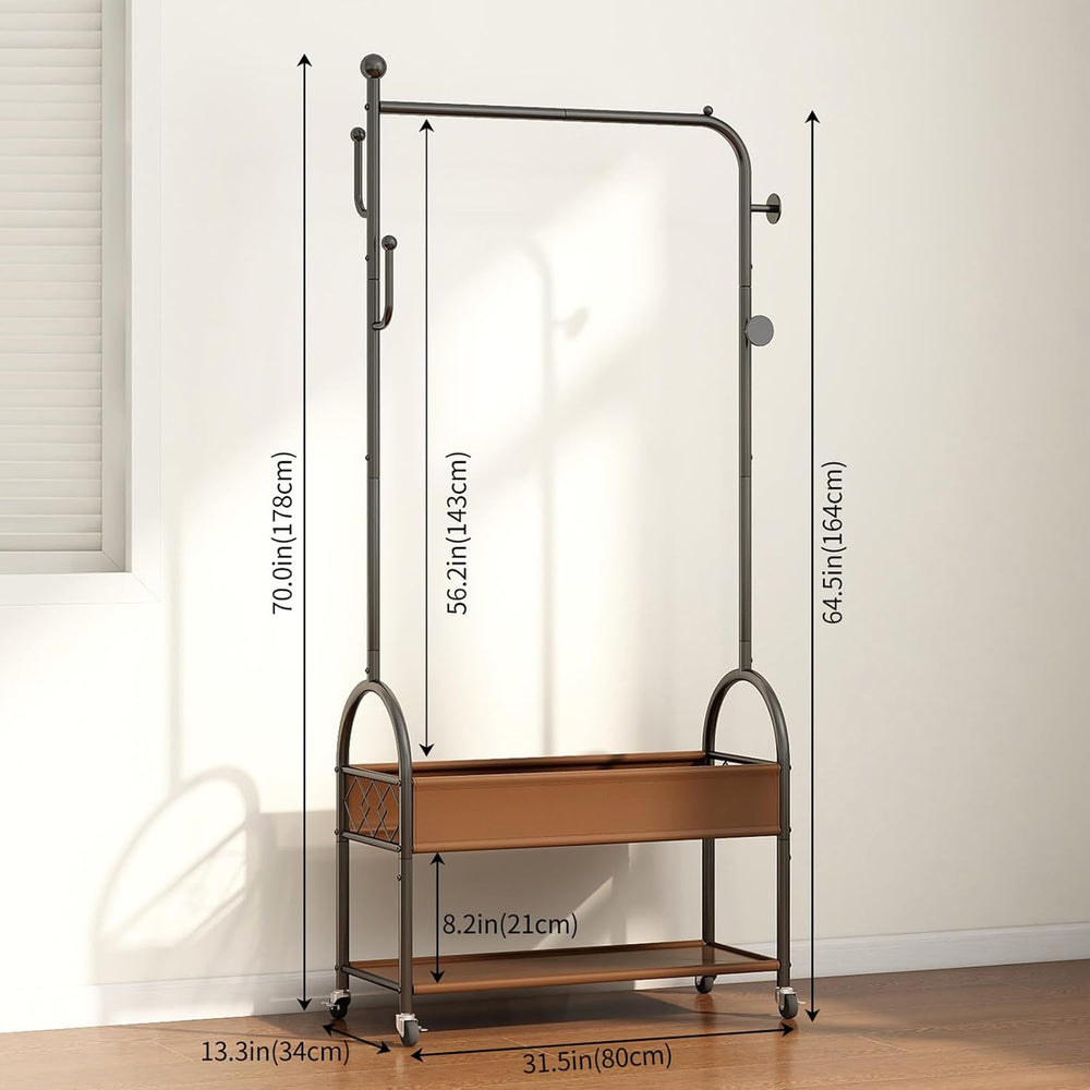Portable Rolling Anywhere Clothes Racks for Hanging Clothes, Heavy Duty Metal...