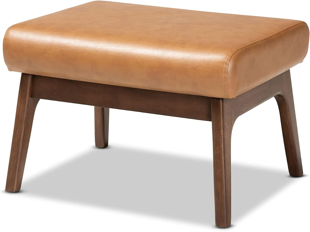 Baxton Studio Bianca Mid-Century Modern Walnut Brown Finished Wood and Tan Fa...