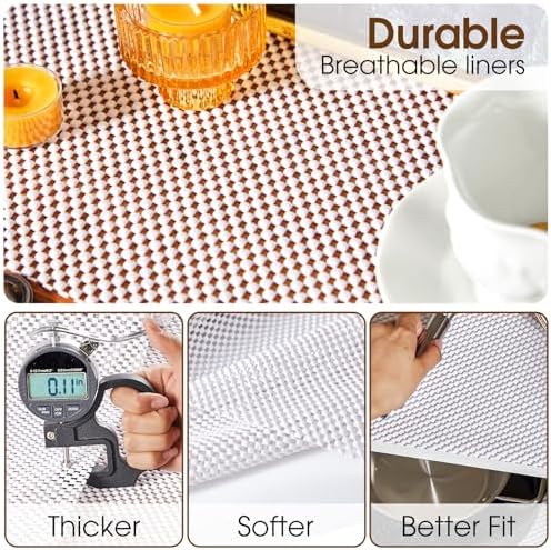 Shelf Liner for Kitchen Cabinets and Drawers, White, 10" x 240"