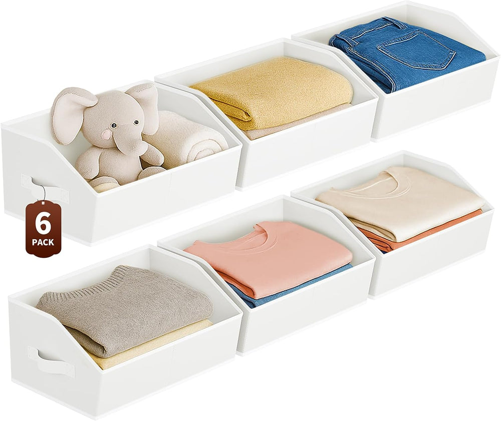 Homsorout Large Closet Organizers and Storage Bins - 6 Pack Trapezoid Storage...