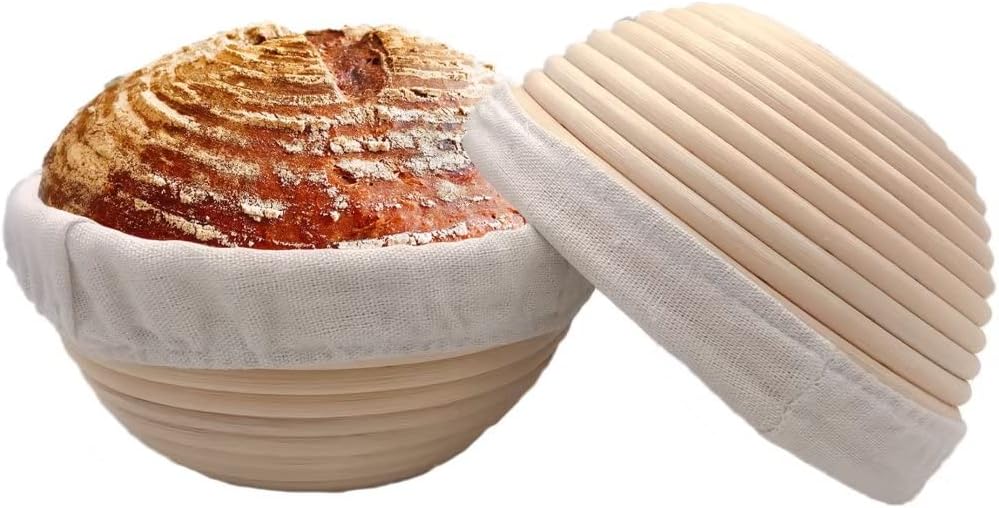 7 inches Round Banneton Basket for Bread Proofing, Dough Proofing Bowls with ...