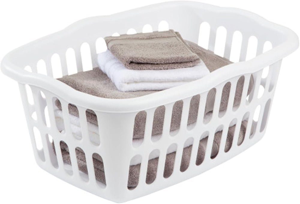 Sterilite 12-Pack Rectangular Laundry Basket, Plastic Clothes Hamper, 1.5 Bus...