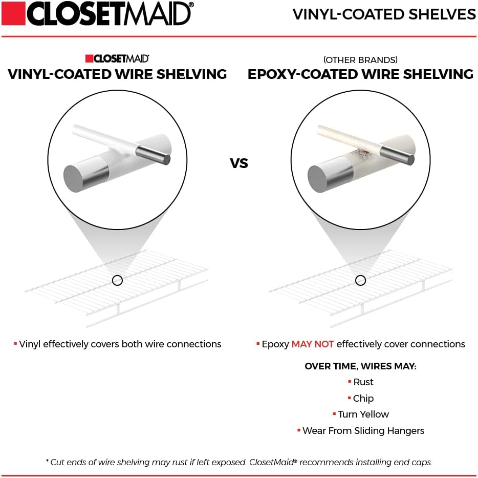 ClosetMaid ShelfTrack Wire Closet Organizer System, Adjustable from 5 to 8 Ft...