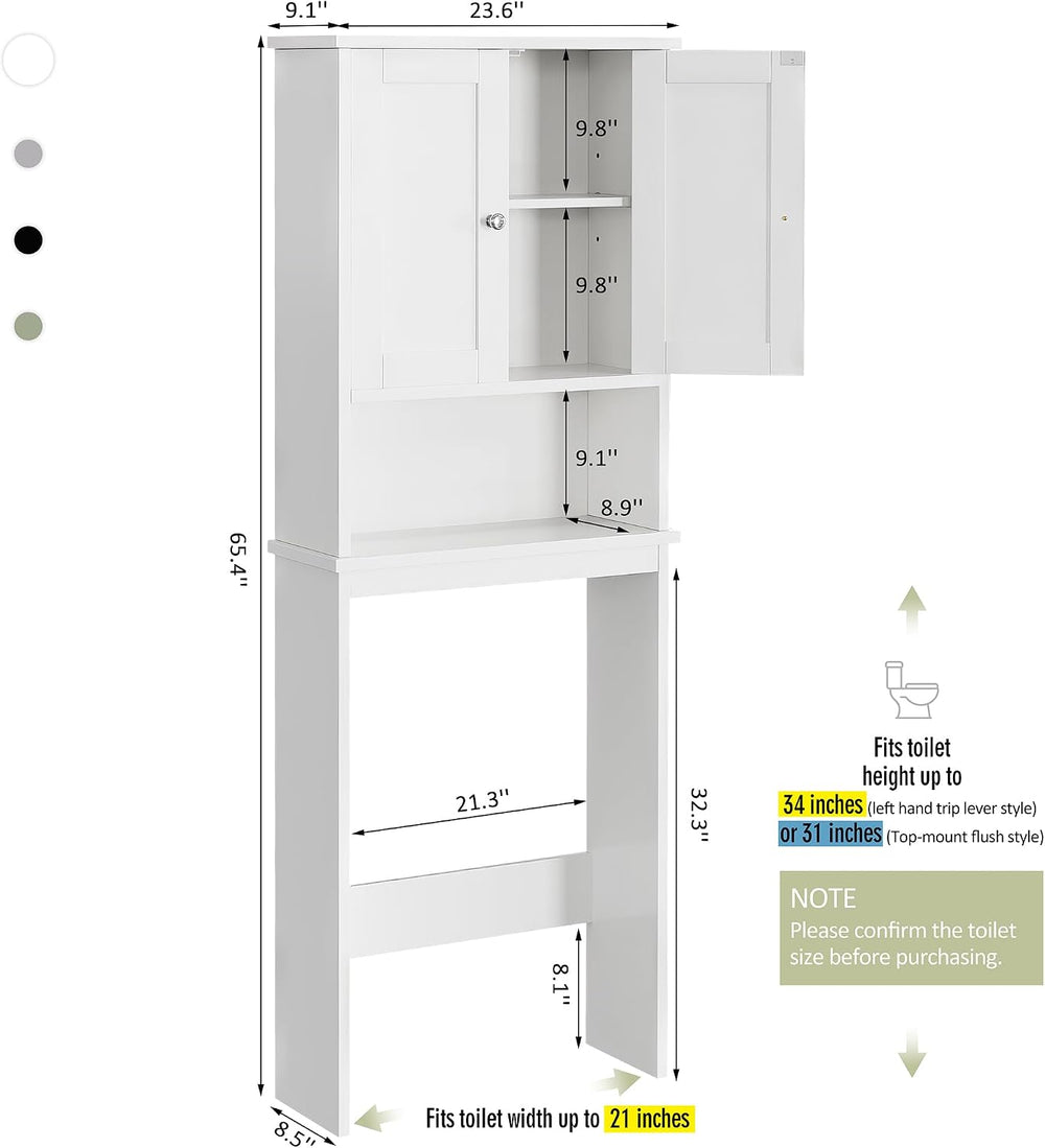 Over the Toilet Storage Cabinet, Bathroom Storage Organizer Over Toilet, Spac...