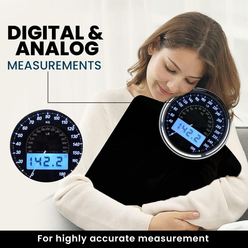 2-in-1 Digital & Analog Bathroom Scale, 400 lbs, Large Display
