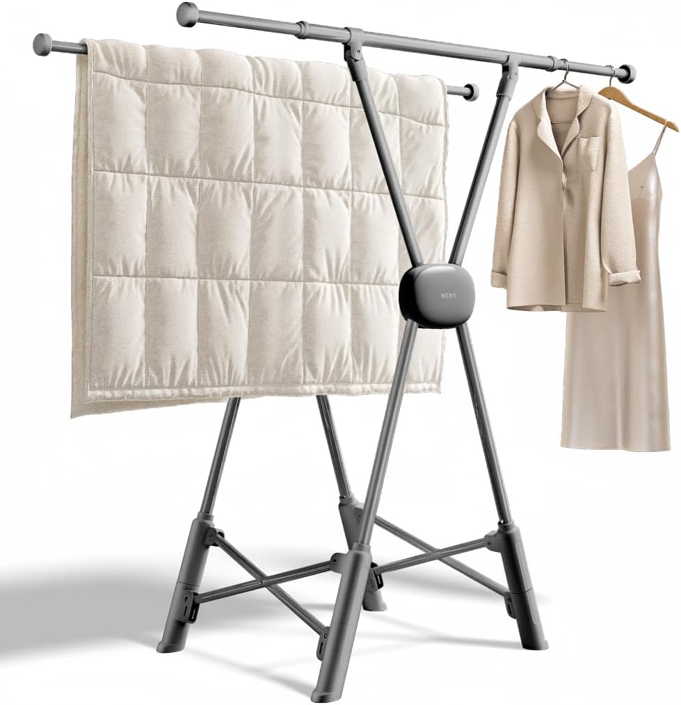 BIREN Clothes Drying Rack Heavy Duty Clothing Racks Foldable Laundry Rack Two...