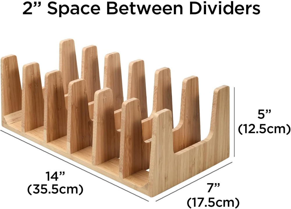 Bamboo Pot Lid Holder Organizer for Storage in Cabinets or Kitchen Countertop...