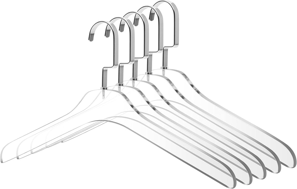 Quality Clear Acrylic Lucite Coat Suit Hangers, Stylish Clothes Hanger with S...