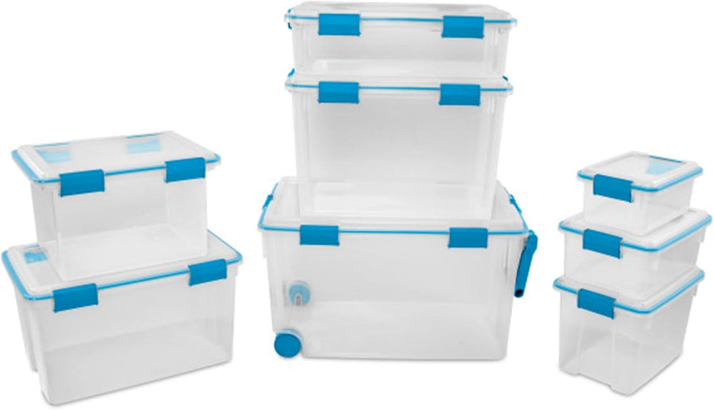 Sterilite Gasket Storage Box with Lids for Home & Office, 120 Quart, 6-Pack