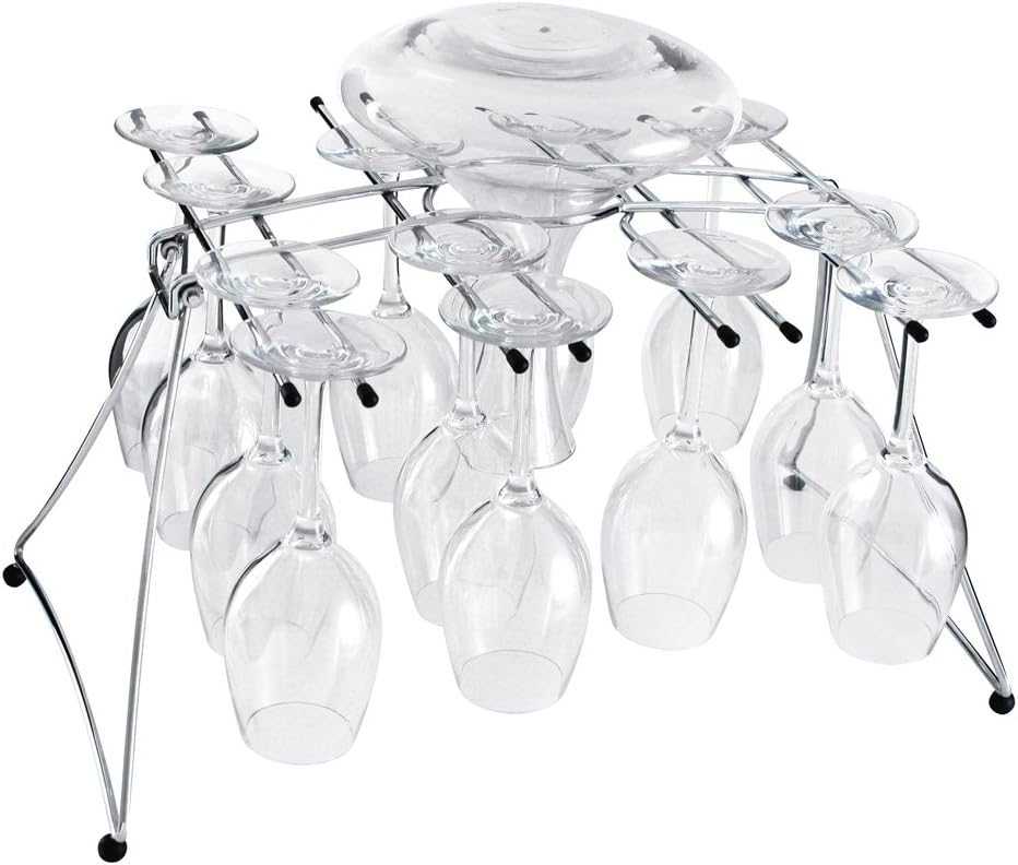 Oenophilia Fusion Stemware Wine Decanter Drying and Storage Rack - 16 Wine Gl...