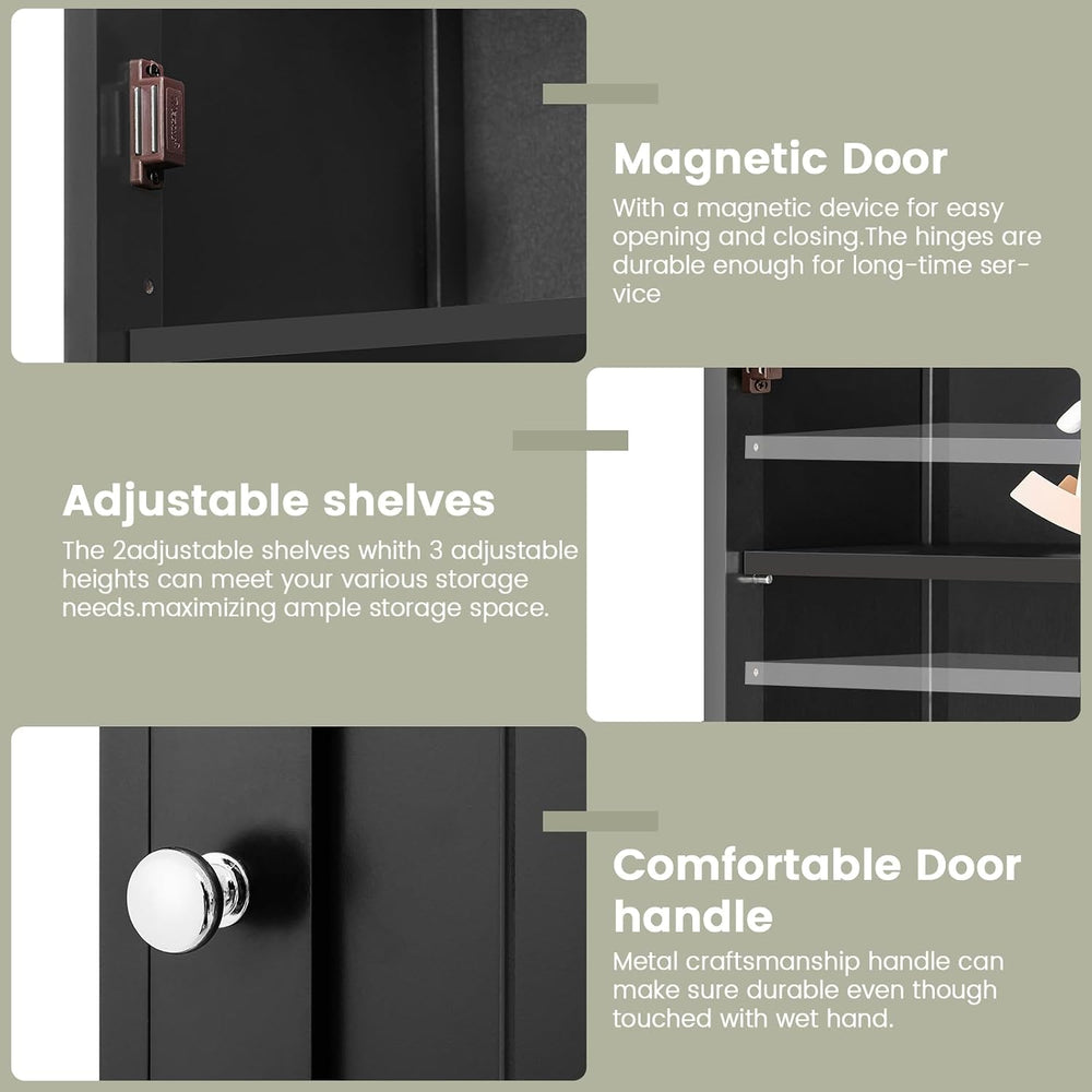 Iwell 66.9" Tall Bathroom Storage Cabinet with 2 Doors & 1 Drawer, N...