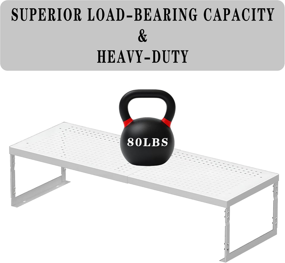 Stackable Expandable Metal Shelf Organizer, Thickened Steel Adjustable Storag...