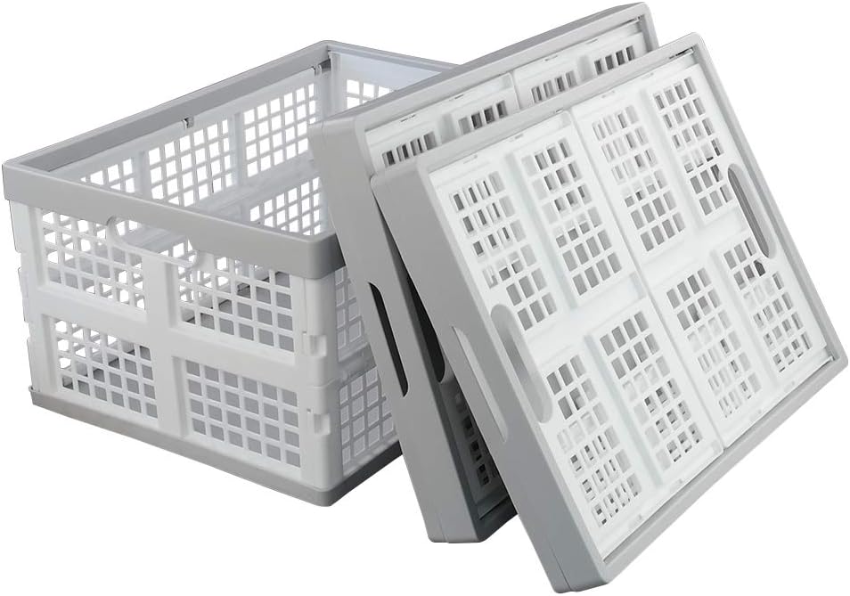 Vababa 28 L Plastic Collapsible Storage Bins, Set of 3